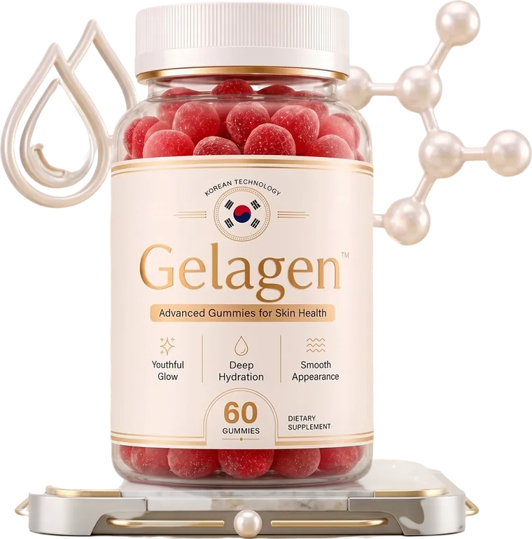A bottle of Gelagen gummies