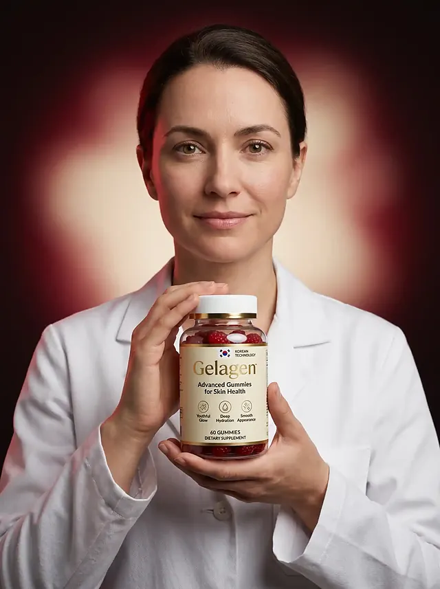 A specialist holding a bottle of Gelagen